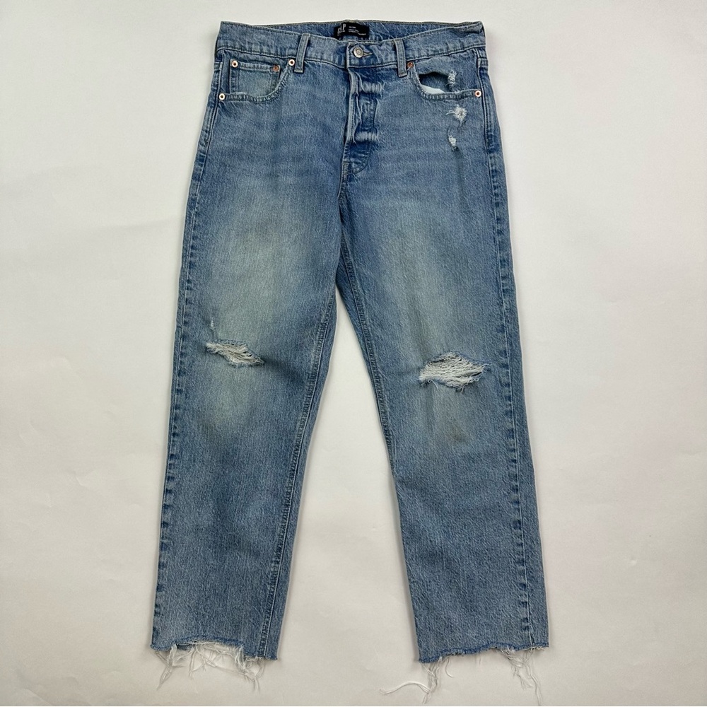 GAP High Rise Cheeky Straight Distressed Jeans Size 31